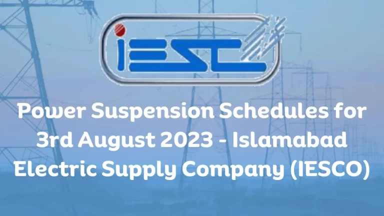 Power Suspension (IESCO) 3rd August 2023