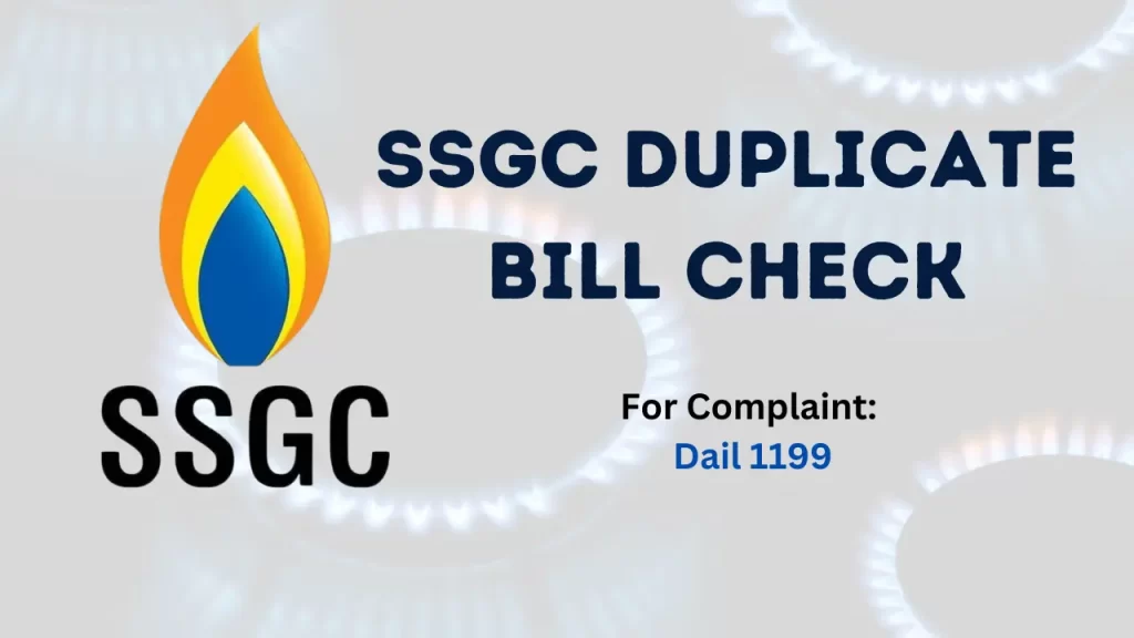 SSGC Bill Duplicate Copy