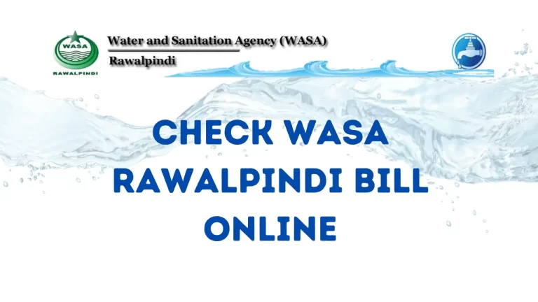 WASA Rawalpindi bill Online 2024